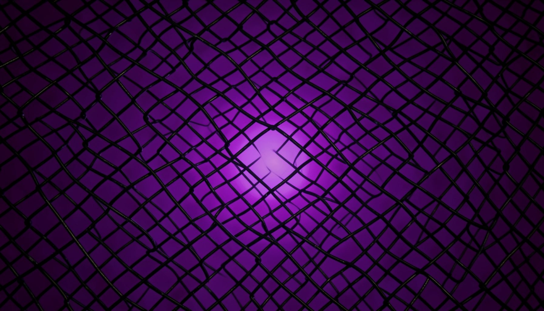 Deep purple and black abstract security mesh with a subtle glowing core